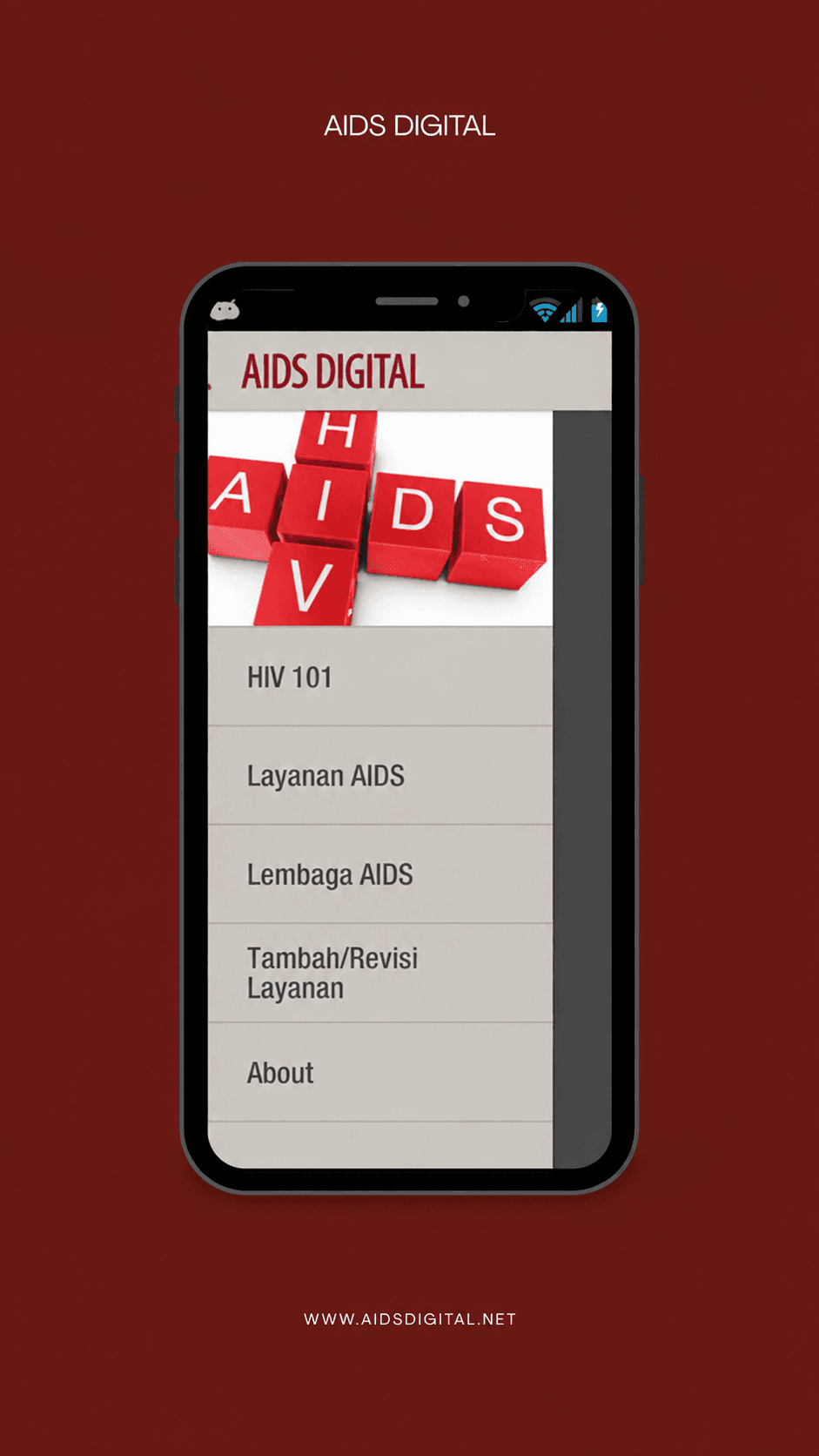 Menu layanan dan lembaga AIDS